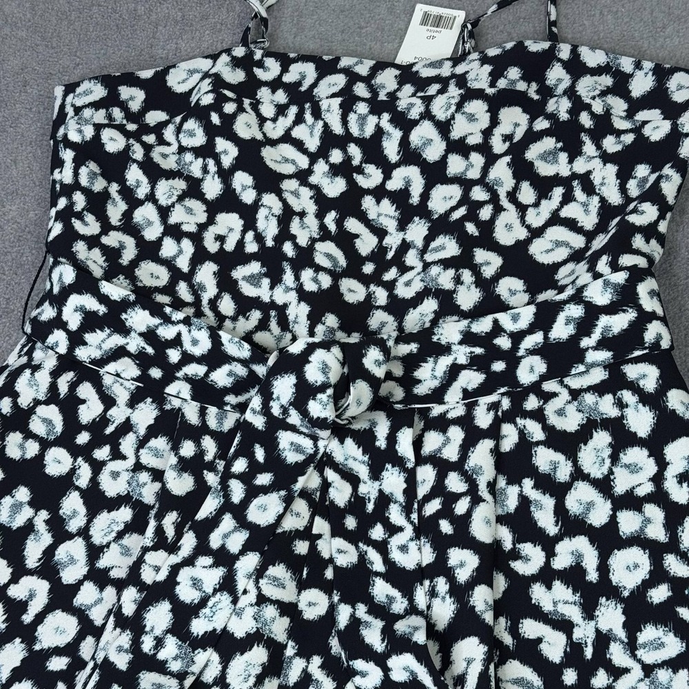 Banana Republic Cropped Wide Leg Jumpsuit Womens Size 4P Square‎ Neck Belted - Picture 3 of 10